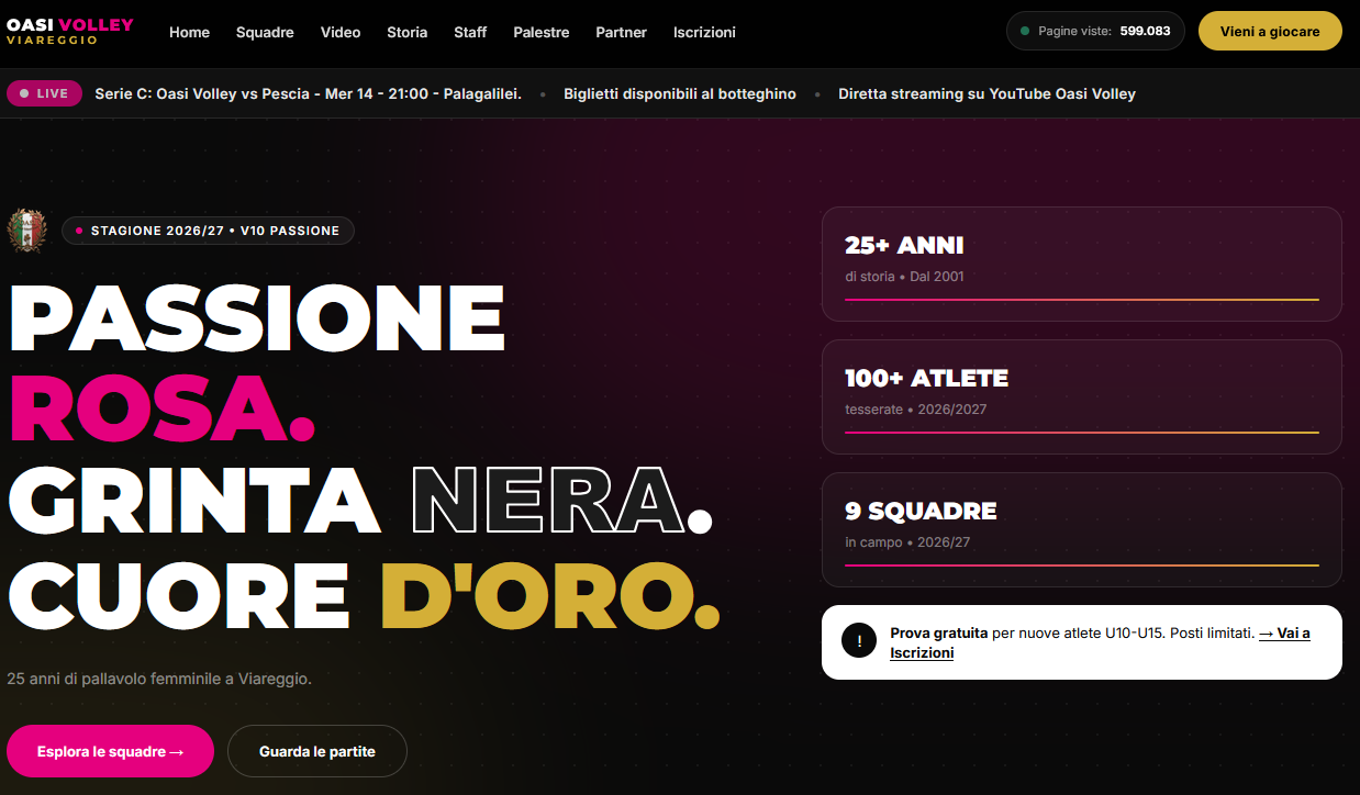 Il nuovo sito di Oasi Volley è online